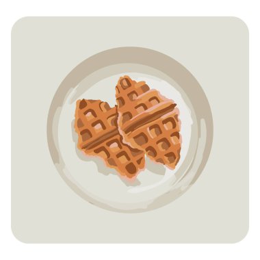 Kıvrıl. Dondurma, yabanmersini ve çilekli kruvasan waffle 'ı. Güney Kore tatlısı. Çay için tatlı yemek. Basit bir yemek.