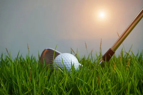 Pelotas Golf Campo Golf Con Palos Golf Listos Para Golf — Foto de Stock