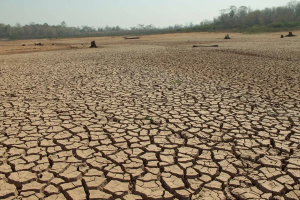 Drought Land Texture Thailand 地球上水资源的全球短缺 全球暖化和温室效应概念 — 图库照片