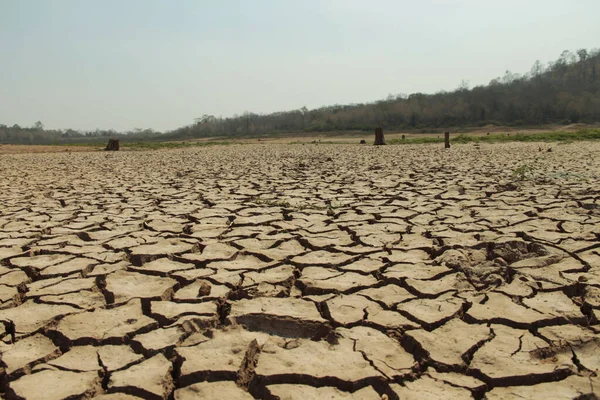 Drought Land Texture Thailand 地球上水资源的全球短缺 全球暖化和温室效应概念 — 图库照片