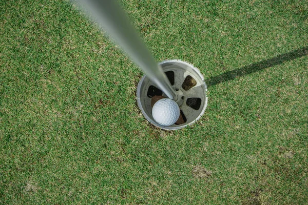 Hole One Golf Ball Hole — Stock Photo, Image