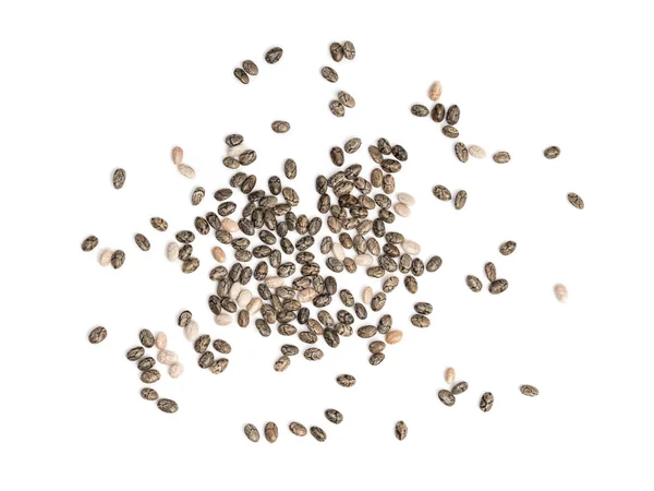 Sementes de chia no fundo branco — Fotografia de Stock