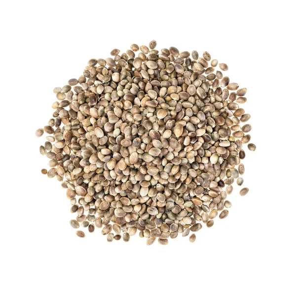 Pile Hemp Seeds Seen Directly Isolated White Background — Stock Photo, Image