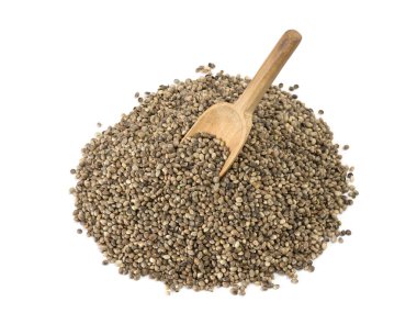 kaşık ile kenevir tohumlar