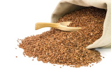 Keten tohumu ile çuval ve kaşık