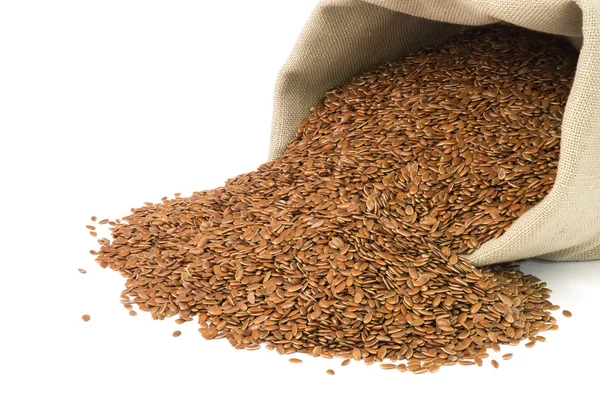 Sack with linseed — Stock Photo, Image