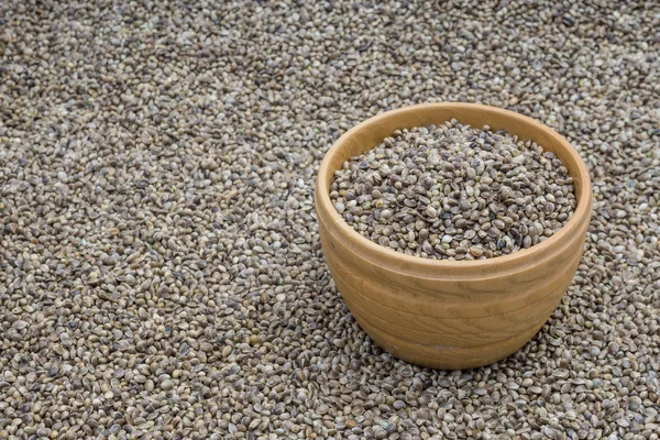 Bowl with hemp seeds — Stock Photo, Image