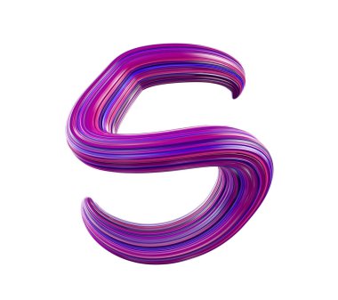 Beyaz arka planda dişlerden yapılmış renkli pembe ve mavi numara 5, izole edilmiş, 3 boyutlu.