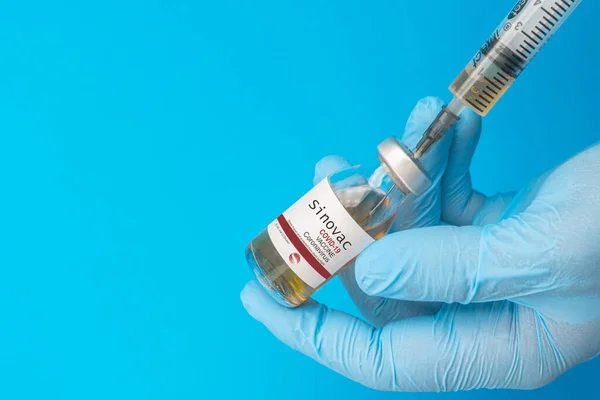 Izmir Turkije Augustus 2020 Coronavirus Vaccinconcept Achtergrond Nieuw Vaccin Coronavac — Stockfoto