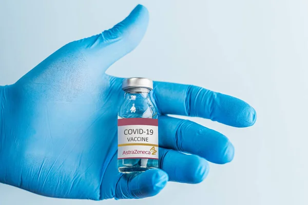 Izmir Turkije Januari 2020 Coronavirus Vaccinconcept Achtergrond Nieuw Vaccin Astrazeneca — Stockfoto