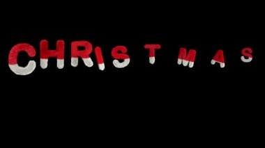 Bouncing Santa Hary text with alpha forming the word Christmas