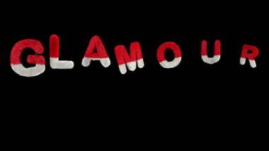 Bouncing Santa Hary text with alpha forming the word glamour