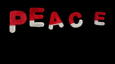 Bouncing Santa Hary text with alpha forming the word peace