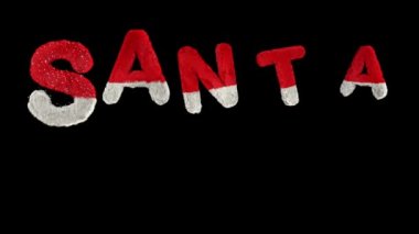 Bouncing Santa Hary text with alpha forming the word santa