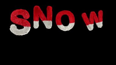 Bouncing Santa Hary text with alpha forming the word snow