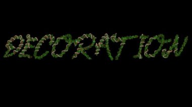 Animasyon Noel çelengi yazı tipi harfler süsleme kelimesini oluşturuyor