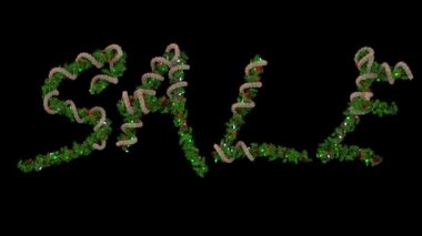 Animasyon Noel çelengi yazı tipi satışı oluşturan harfler