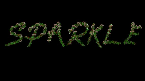 Анимированные Буквы Рождественского Венка Образующие Слово Блеск — стоковое видео