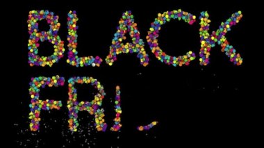 Kara Cuma kelimesinin alfa ile dinamik Noel Süslemesi metni