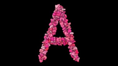 Dinamik Pembe Kalp Parçacıklarından oluşan animasyon Sevgililer Günü Mektupları