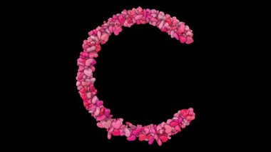 Dinamik Pembe Kalp Parçacıklarından oluşan animasyon Sevgililer Günü Mektupları