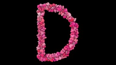 Dinamik Pembe Kalp Parçacıklarından oluşan animasyon Sevgililer Günü Mektupları