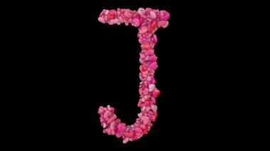 Dinamik Pembe Kalp Parçacıklarından oluşan animasyon Sevgililer Günü Mektupları