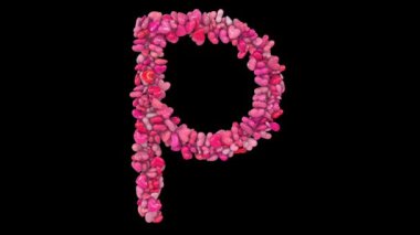 Dinamik Pembe Kalp Parçacıklarından oluşan animasyon Sevgililer Günü Mektupları