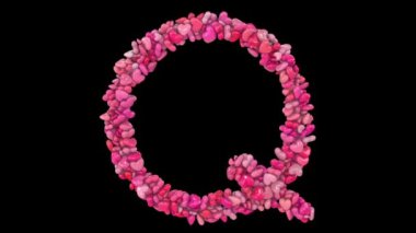 Dinamik Pembe Kalp Parçacıkları Q 'dan oluşan animasyon Sevgililer Günü Mektupları