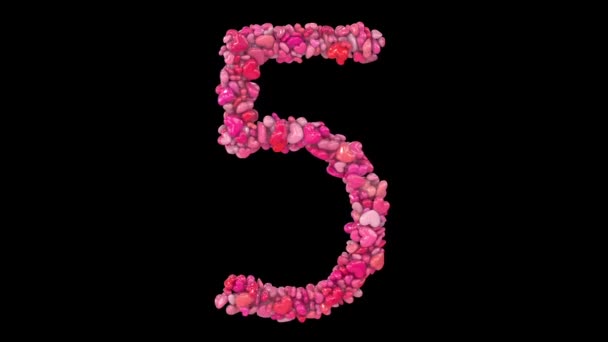 Animated Valentine Letters Formed Out Dynamic Pink Heart Particles — Stock Video