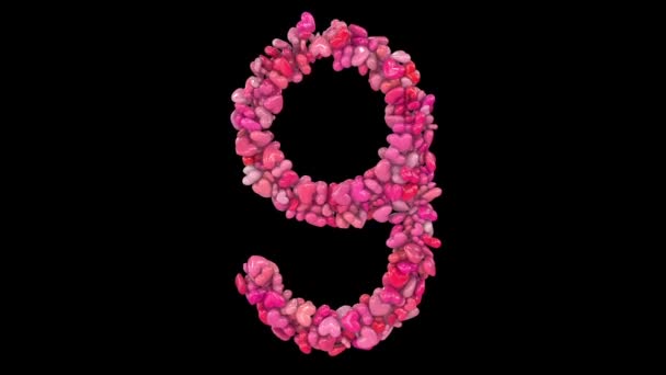 Animated Valentine Letters Formed Out Dynamic Pink Heart Partikel — Stok Video