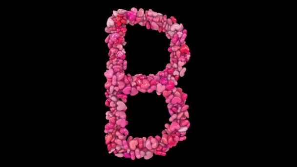 Lettres Animées Saint Valentin Formées Partir Particules Dynamiques Coeur Rose — Video
