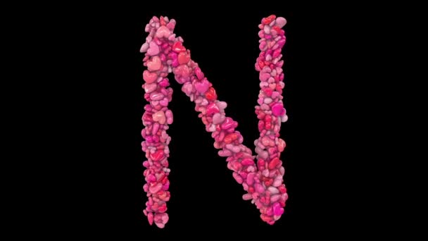 Animowane Walentynki Litery Utworzone Dynamicznych Różowych Cząstek Serca — Wideo stockowe
