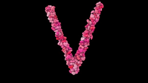 Dinamik Pembe Kalp Parçacıklarından Oluşan Animasyon Sevgililer Günü Mektupları — Stok video