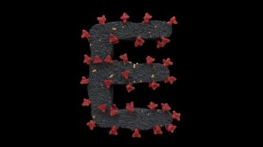 Canlandırılmış Virüs Hücre Yazısı Harfleri Döngüsü Alfa E ile