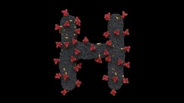 Animasyon Virüs Hücre Yazısı Harfleri Döngüsü Alfa H ile