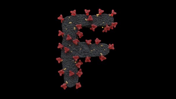 Animated Virus Cell Typeface Litere Buclă Alpha — Videoclip de stoc