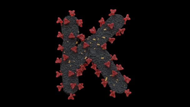 Animated Virus Cell Typeface Litere Buclă Alpha — Videoclip de stoc