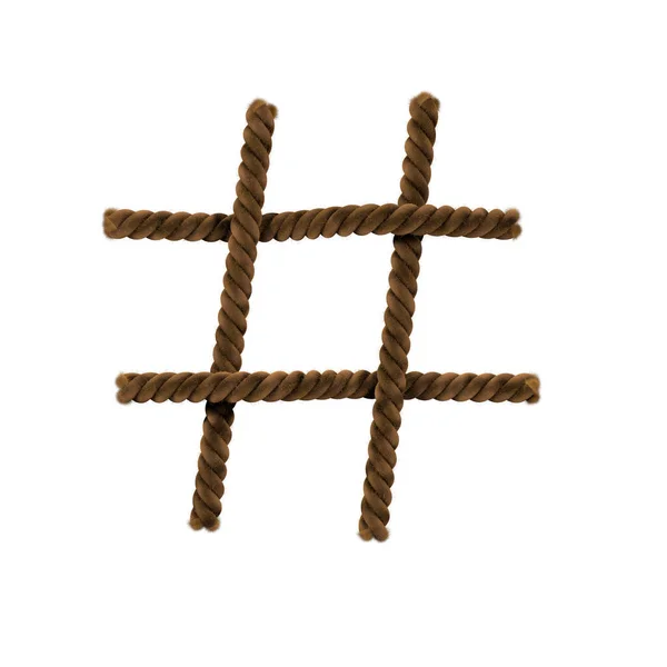 Rugged Halat Yazı Tipi Hashtag — Stok fotoğraf