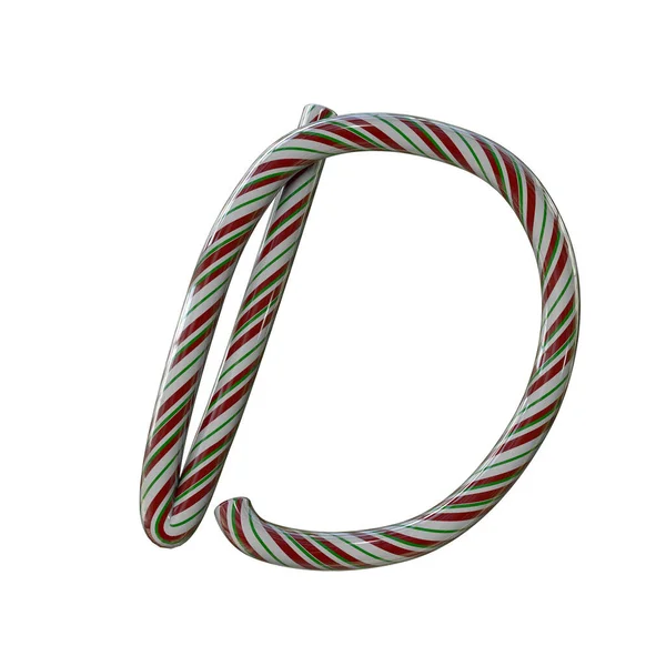 Glossy Candy Cane Holiday Text Typeface — Stock Photo, Image