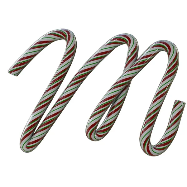 Glossy Candy Cane Holiday Text Typeface — Stock Photo, Image