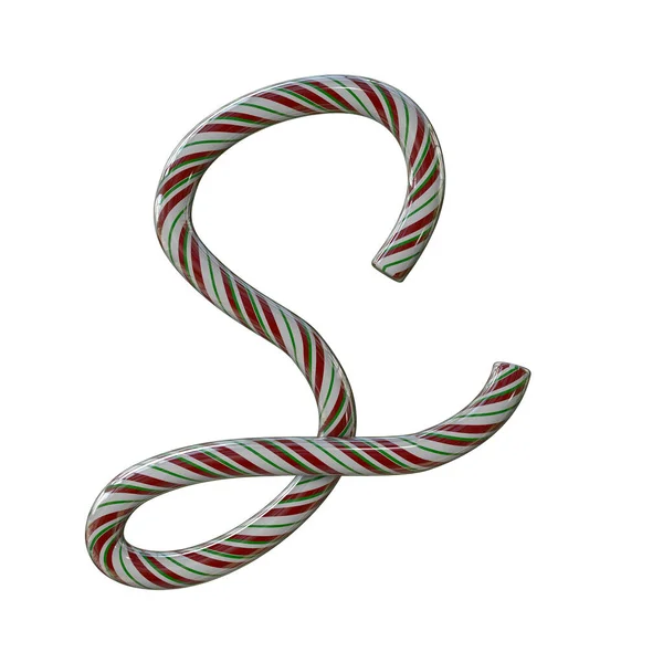 Glossy Candy Cane Holiday Text Typeface — Stock Photo, Image