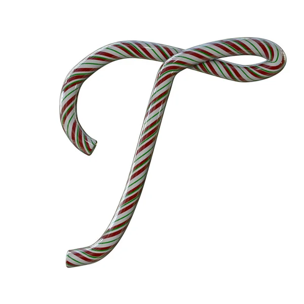 Glossy Candy Cane Holiday Text Typeface — Stock Photo, Image