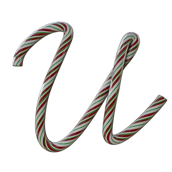 Glossy Candy Cane Holiday Text Typeface — Stock Photo, Image