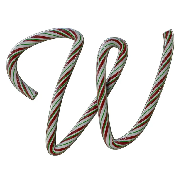 Glossy Candy Cane Holiday Text Typeface — Stock Photo, Image