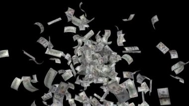 Ekranın ortasından alfa ile yayılan 100 $