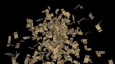  Ekranın ortasından alfa ve döngü ile 100 Kanada doları yayıldı 