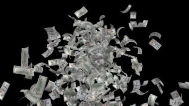 Ekranın ortasından alfa döngülü 100 dolar yayıldı