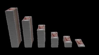 Alfa kanallı 5K Rus Rublesi Yığını