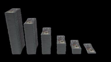 100 dolarlık banknotlar alfa kanalı ile bırakılıyor.